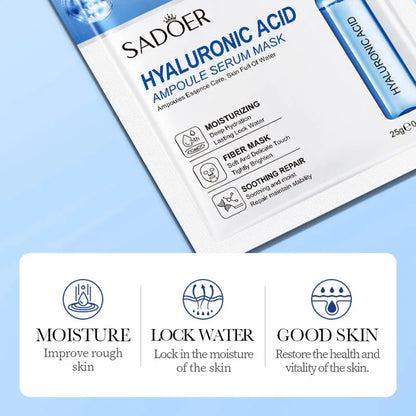 15pcs 24K Gold Hyaluronic Acid Face Masks for Hydration and Brightening - Smarsty