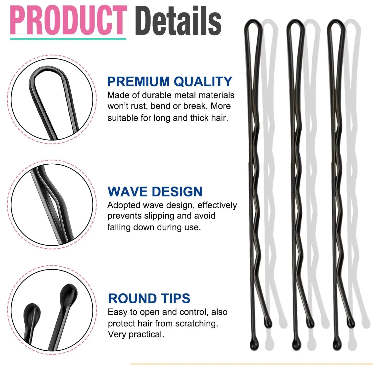 Black Bobby Pins Set for Effortless Hair Styling - Smarsty