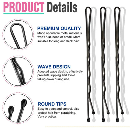 Black Bobby Pins Set for Effortless Hair Styling - Smarsty