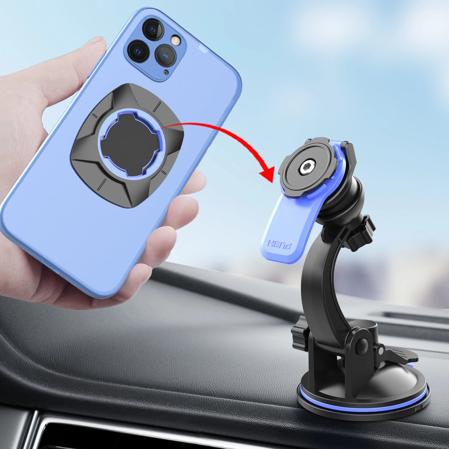 Car Phone Holder Mount With Universal Suction Cup Air Vent - Smarsty