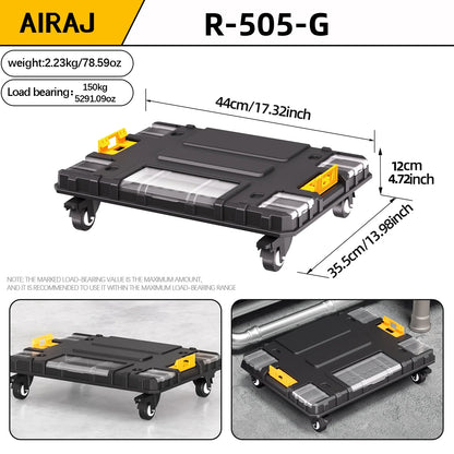 AIRAJ MultiFunctional Tier Stackable Rolling Plastic Portable Folding Tool Storage Box , Suitable for Garage Storage