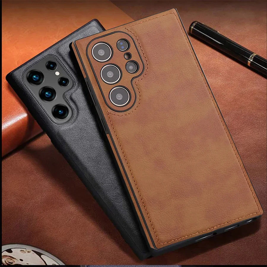 Premium PU Leather Shockproof Phone Case With Slim Bumper - Smarsty