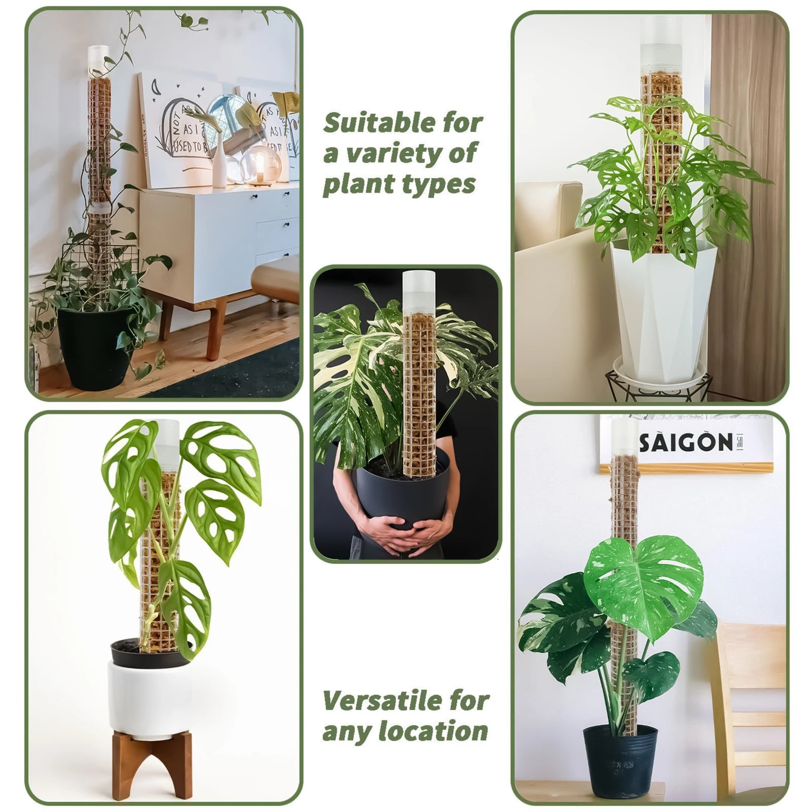 Plastic Plant Cages Supports Moss Pole Automatic Watering Continuous Moisture Pole Mesh Structure  for Garden Climbing Plants