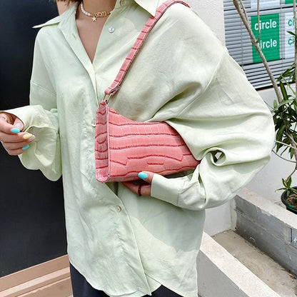 Retro Alligator Print PU Leather Small Women Handbag - Smarsty