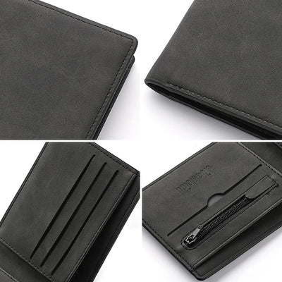 2025 New Wallet Men Short Dollar Clip Zipper Simple Soft Leather Lightweight - Smarsty