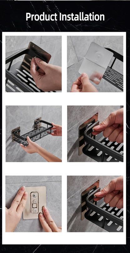 Wall Mounted Bathroom Shelf for Towel and Shampoo Storage - Smarsty