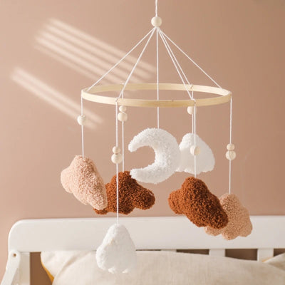 Baby Crib Mobile Bed Bell Rattle Toys Wooden Crochet Stars Pendant Bed Bell Toys Newborn Comfort Crib Bracket Hanging Toys Gifts by Smarsty