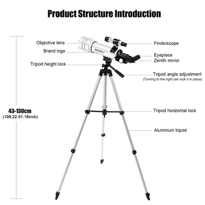BORWOLF 70400 Professional High-definition Astronomical Telescope 333X To See The Moon and Stars Bird Watching Monocular - Smarsty