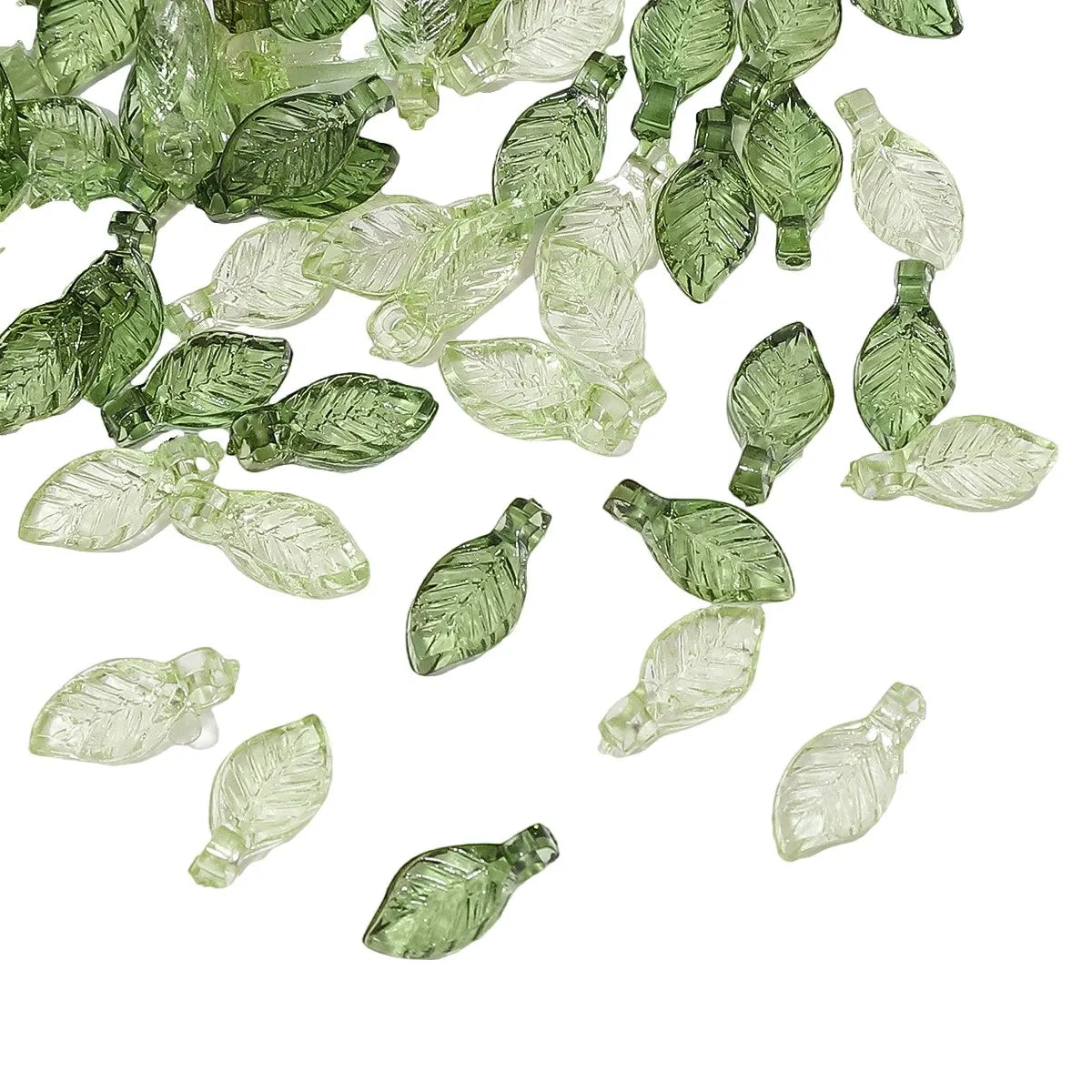 100pcs Acrylic Leaf Beads For DIY Handmade Jewelry Craft - Smarsty