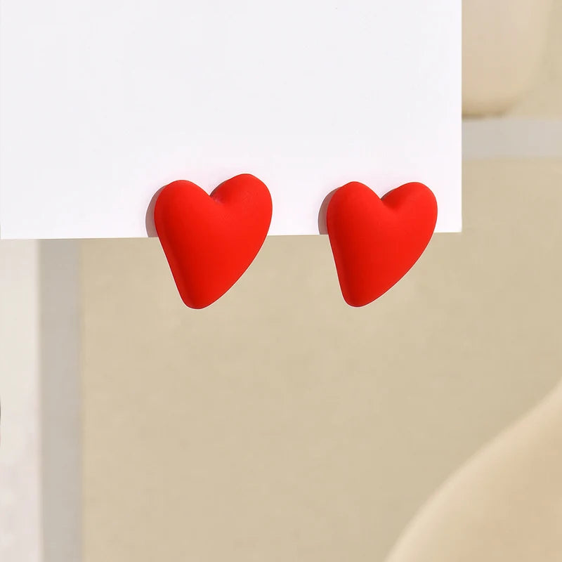 Candy Color Heart Acrylic Earrings for Women Stylish Design - Smarsty