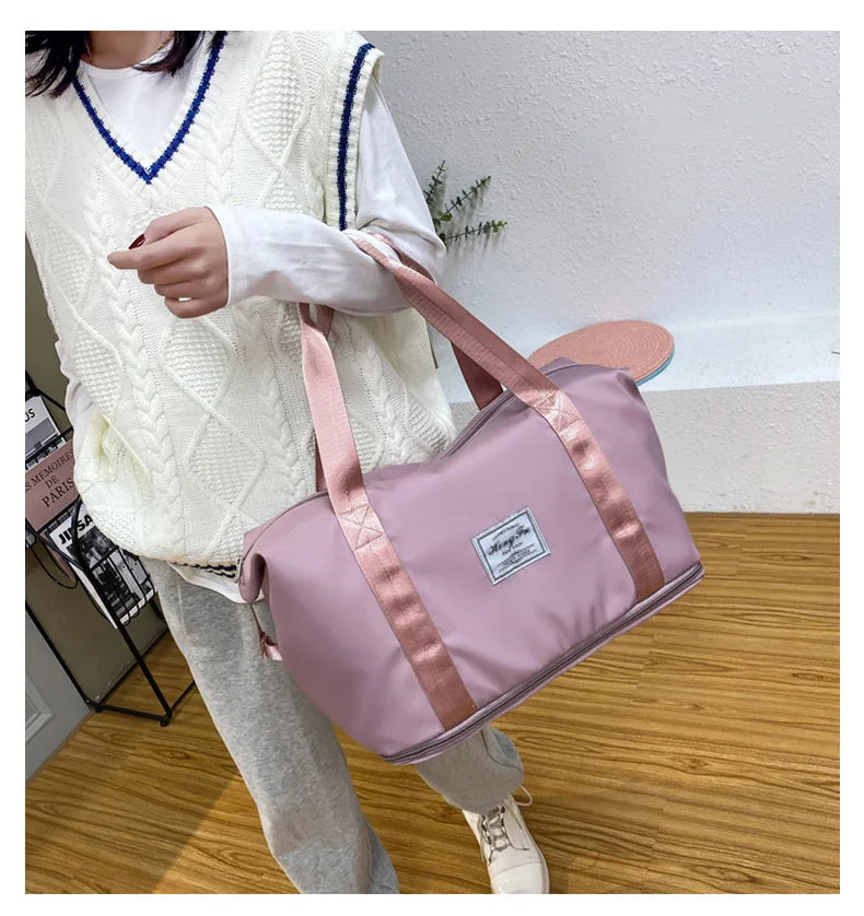 Waterproof Nylon Travel Duffle Bag for Women Large Capacity - Smarsty