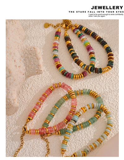 Colorful Natural Stone Beads Waterproof Bracelet for Women - Smarsty