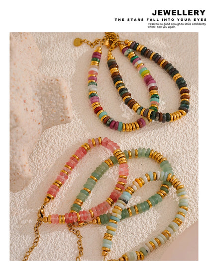 Colorful Natural Stone Beads Waterproof Bracelet for Women - Smarsty