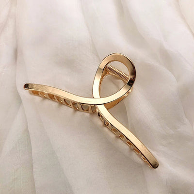 Gold Hollow Geometric Hair Clips for Stylish Women - Smarsty