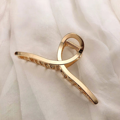 Gold Hollow Geometric Hair Clips for Stylish Women - Smarsty