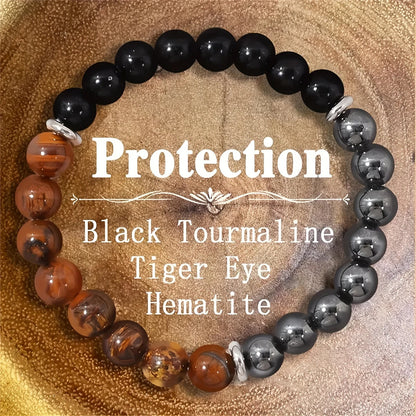 Triple Protection Gemstone Bracelet for Strength and Balance - Smarsty