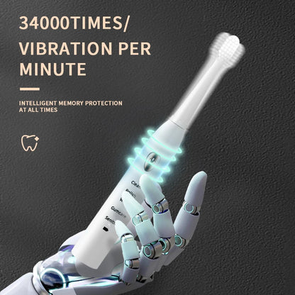 Jianpai Black White Acoustic Electric Toothbrush with USB Charging - Smarsty