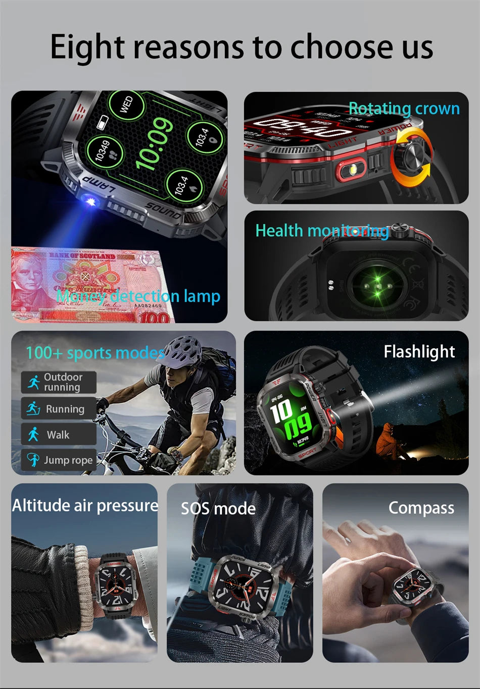 Waterproof Military GPS Smart Watch With Bluetooth Call - Smarsty