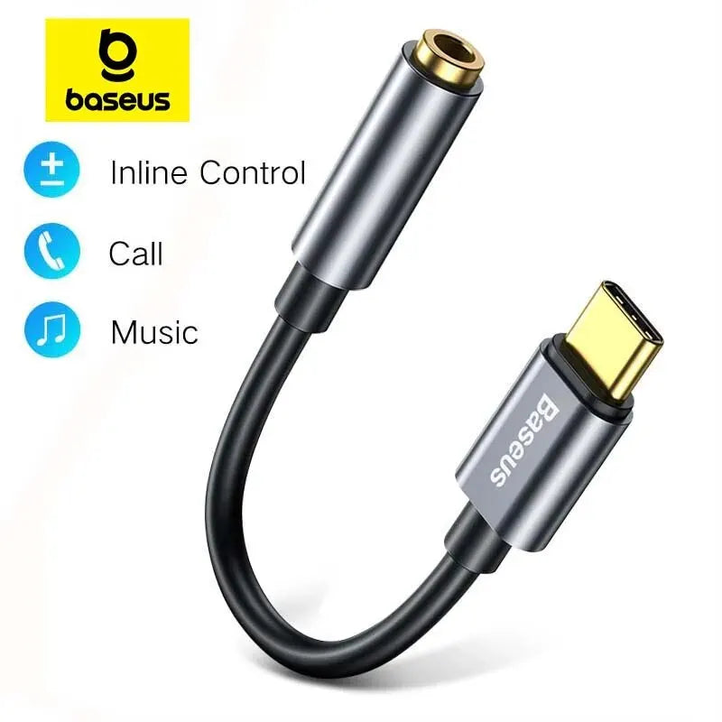 Baseus Type C to 3.5mm Audio Adapter for Headphones - Smarsty