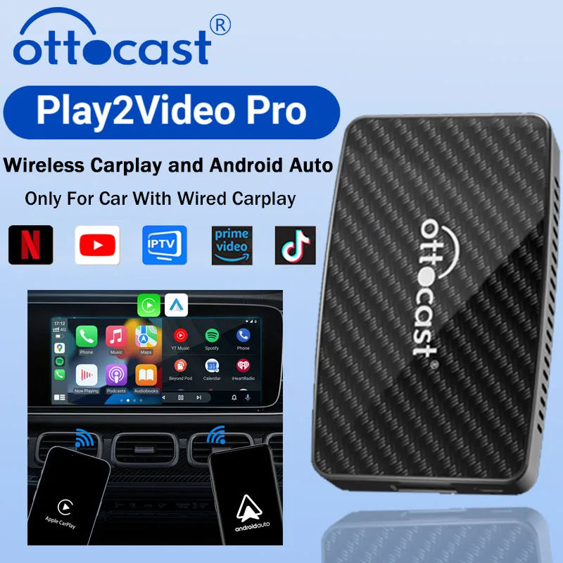 Wireless CarPlay Android Auto Adapter with Built in Apps - Smarsty
