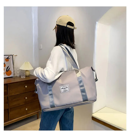 Waterproof Nylon Travel Duffle Bag for Women Large Capacity - Smarsty