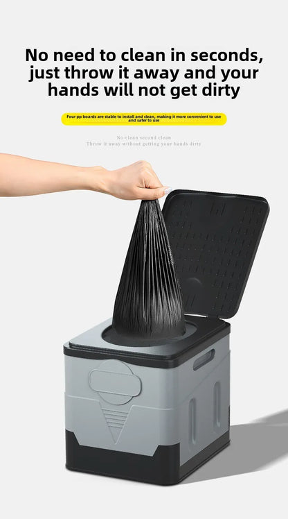 Portable Car Folding Toilet Toilet Camping Emergency Artifact Car Travel Emergency Outdoor Mobile Toilet Camping Equipment
