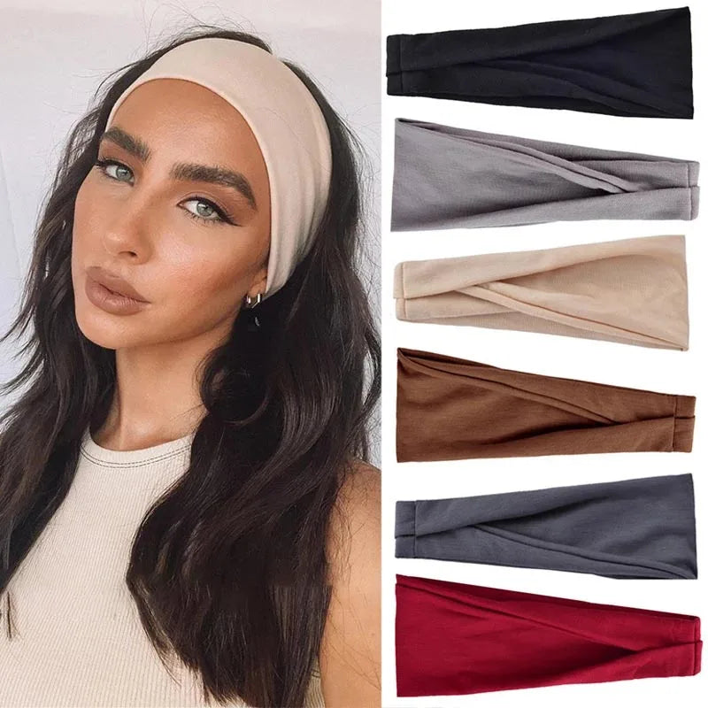Women Cotton Turban Headband Elastic No Slip Comfort - Smarsty