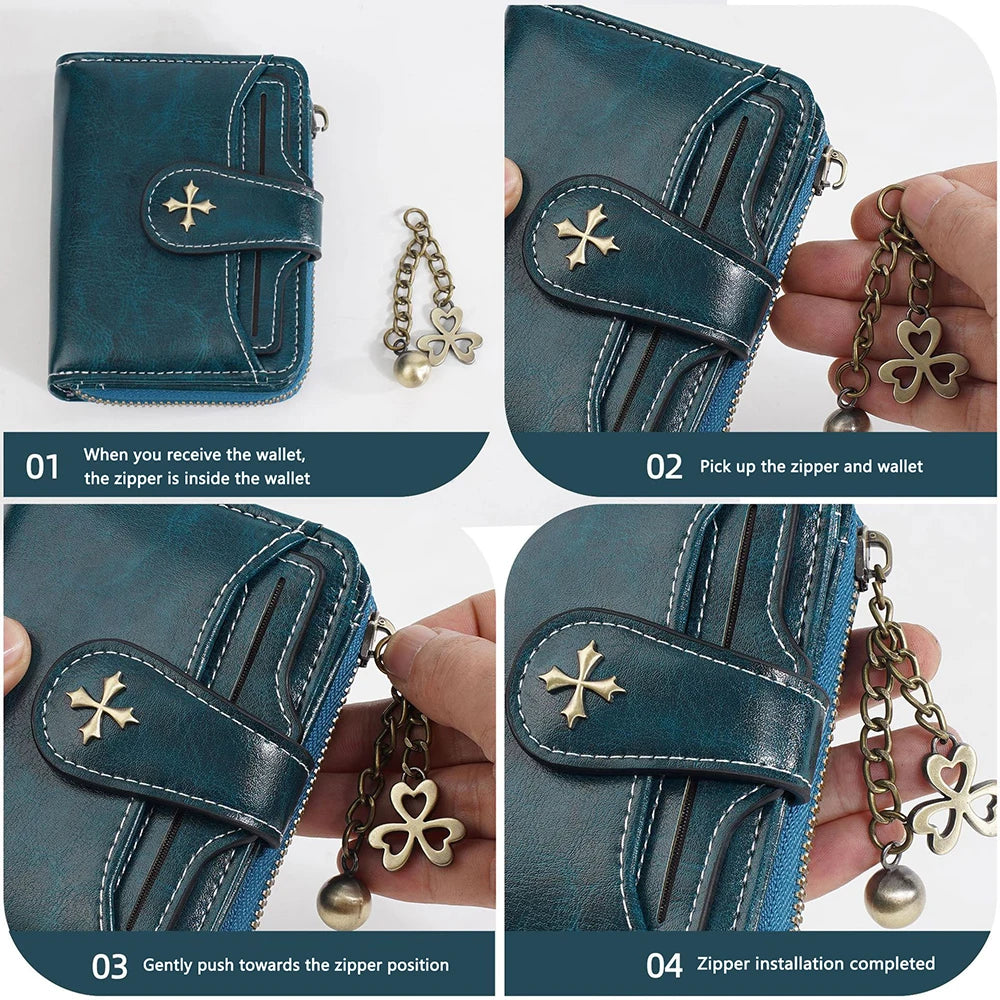 2023 New Women Wallets Fashion Short PU Leather Top Quality Card Holder Female Zipper Purse