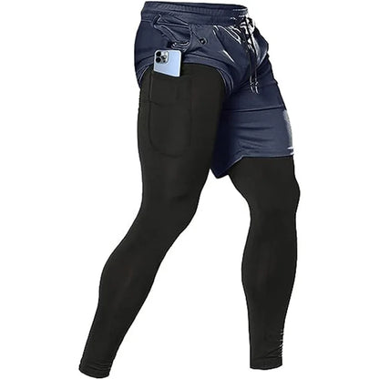 Men's Sport Pants 2 in1 Training Athletic Tracksuits Sportswear Workout Male Jogging Trousers Gym Fitness Running Pants Men - Smarsty