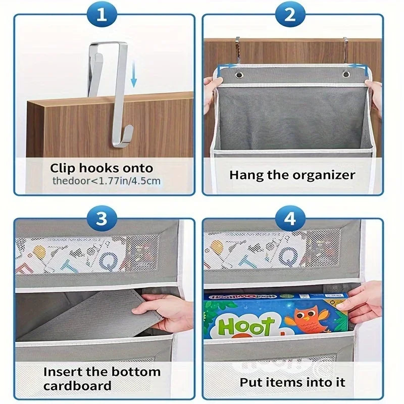 5-Shelf Hanging Storage Organizer - Behind Door, Anti-Tilt, 5 Large Capacity Pockets, Suitable for Bedroom, Bathroom by Smarsty