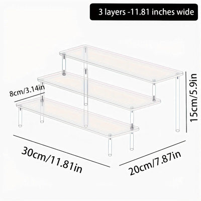 1pc,Multilayer acrylic transparent display rack, desk storage rack, suitable for cosmetics, perfume, dolls, nail polish shelf by Smarsty