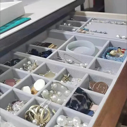 Velvet Jewelry Organizer Tray for Rings and Necklaces - Smarsty
