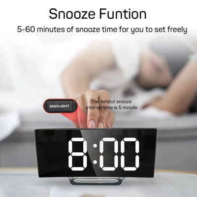 Noiseless Digital Alarm Clock with Large LED Display - Smarsty