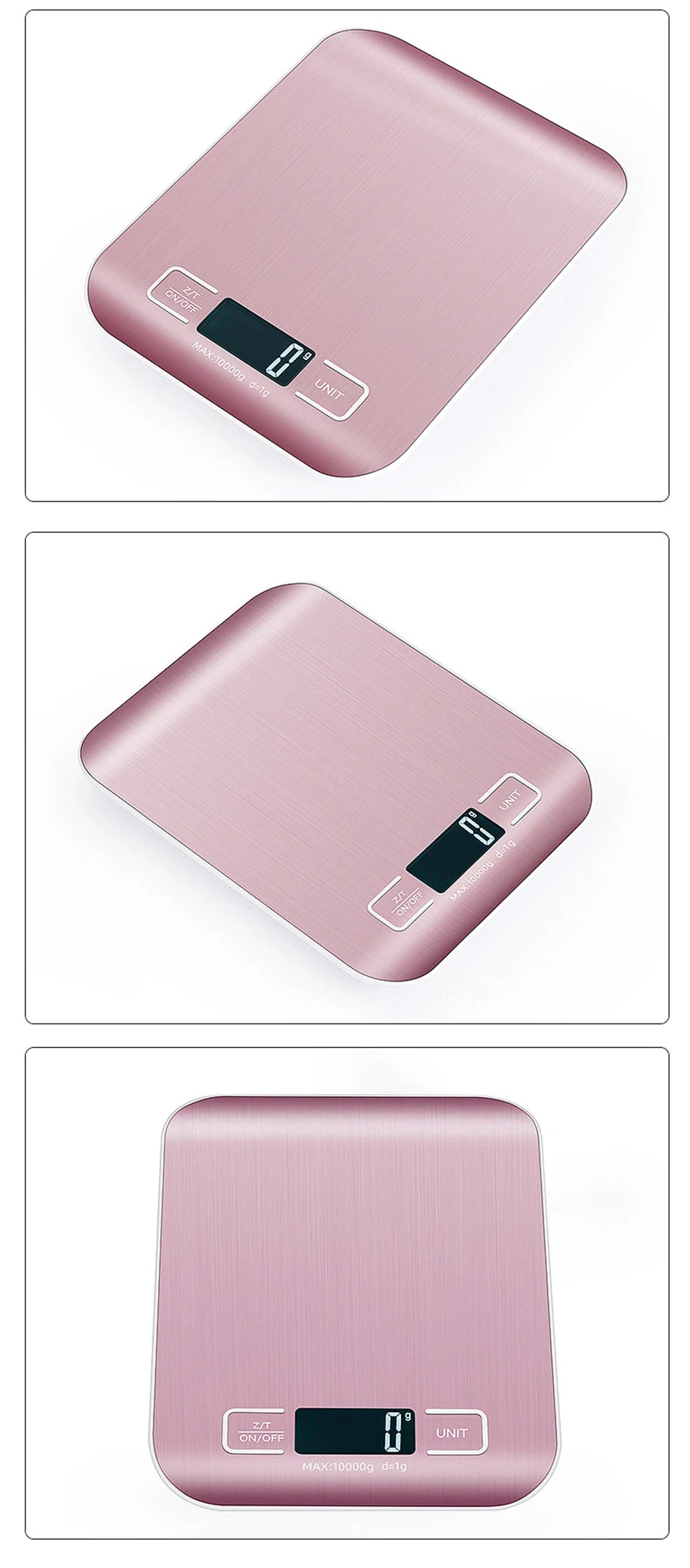 Rechargeable Kitchen Scale with LCD Display Stainless Steel Design - Smarsty