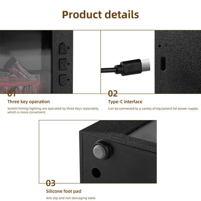 Humidifier 7 colors of essential oil fireplace diffuser mini flame aromatherapy fireplace humidifier aromatherapy oil diffuser
