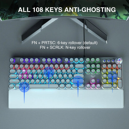 Mechanical Keyboard Blue Switch RGB Backlit Ergonomic