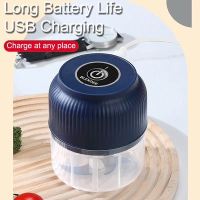 250ml Mini Wireless USB Rechargeable Electric Vegetable Chopper Garlic Crusher Food Chopper for Kitchen Gadgets for Garlic by Smarsty