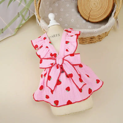 Cute Summer Dog Princess Dress with Bow Lace - Smarsty