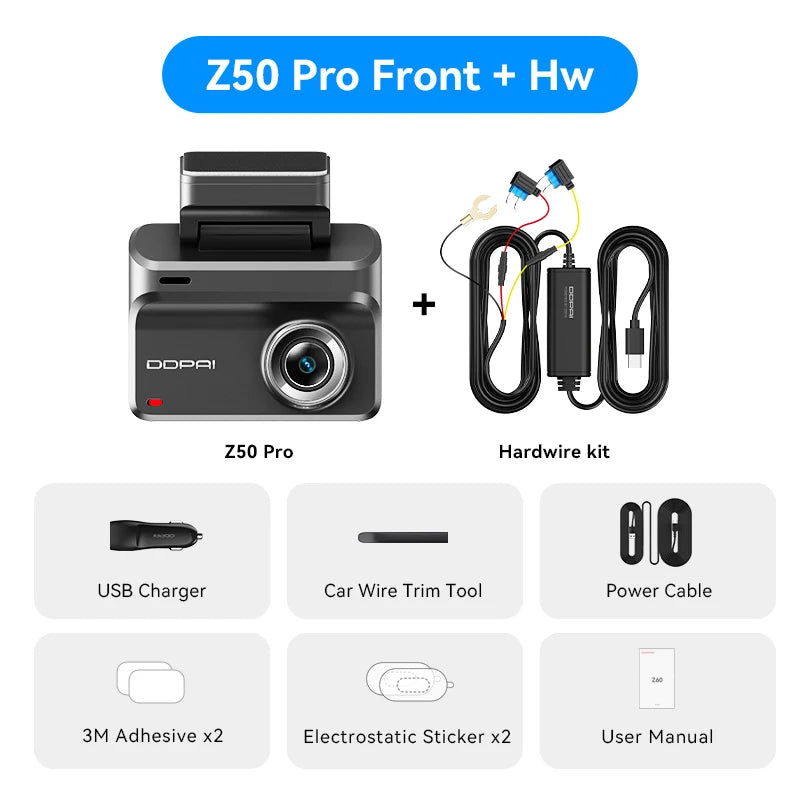 Dash Cam 4K Night Vision GPS ADAS Front Rear Parking - Smarsty