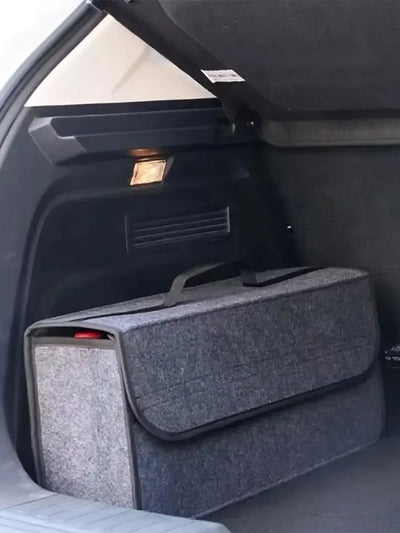 1PC Dark gray car felt storage box car storage bag enlarged and thickened soft felt storage box household storage box - Smarsty