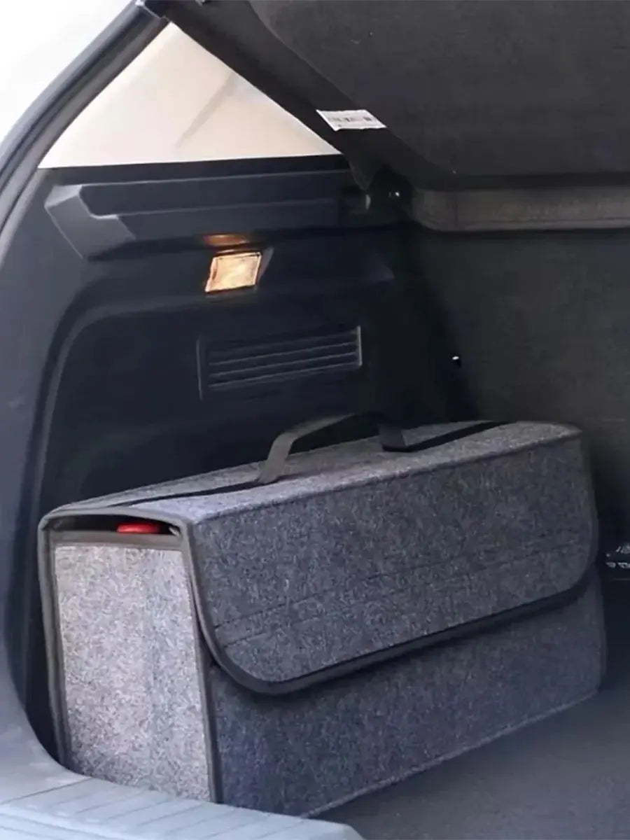 1PC Dark gray car felt storage box car storage bag enlarged and thickened soft felt storage box household storage box - Smarsty