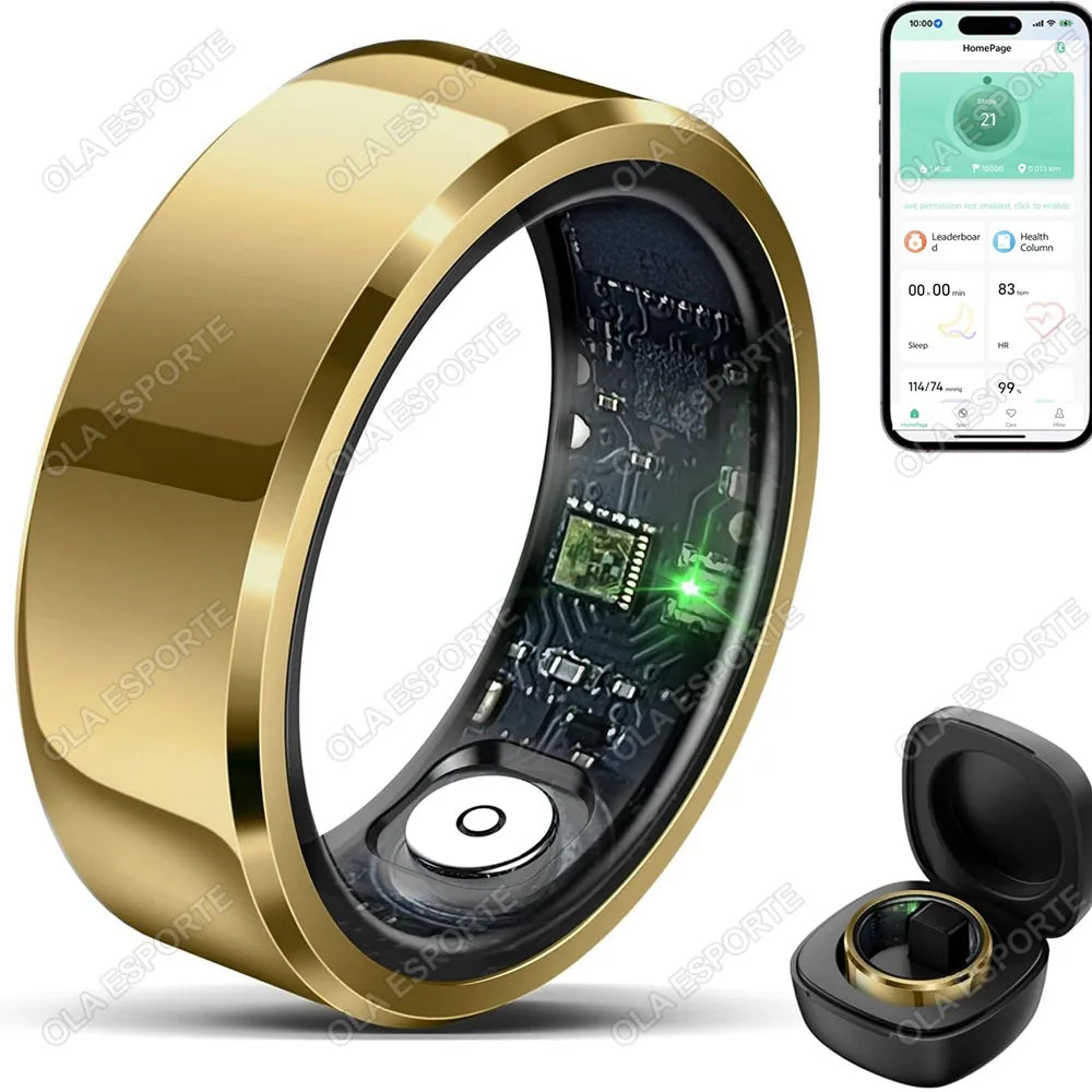 2025 Smart Ring Blood Pressure Heart Rate Sleep Monitoring Smartring IP68 & 5ATM Waterproof Multi-sport Mode Smartring Man Women - Smarsty