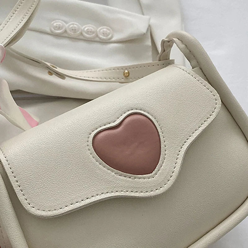 Women Slant Crossbody Saddle Bag Retro Love Pattern - Smarsty