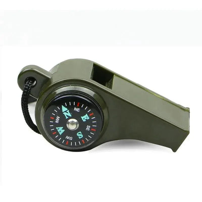 3 in 1 Emergency Survival Whistle Compass Thermometer Referee Cheerleading Whistle Camping Hiking Outdoor Multifunction Whistle by Smarsty