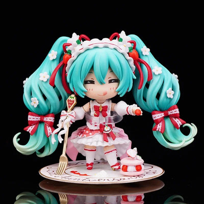 10cm #1939 Hatsune Miku Anime Figure 15th Anniversary Strawberry Miku Action Figure #1940 PVC Collection Model Doll Toys Gift - Smarsty