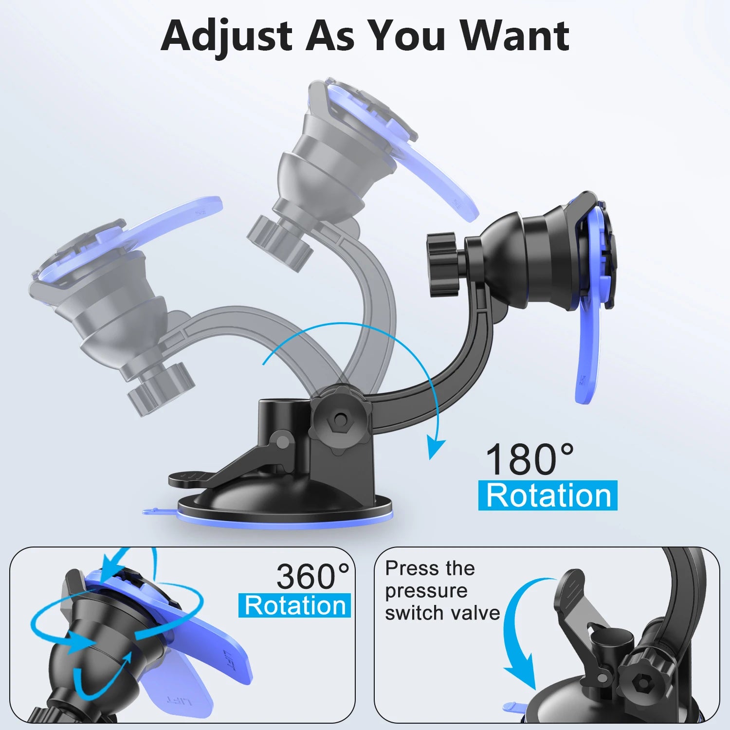 Car Phone Holder Mount With Universal Suction Cup Air Vent - Smarsty