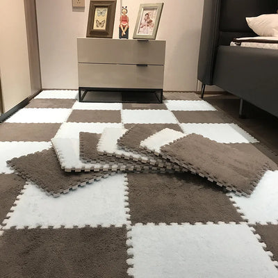 Soft Plush Children's Mat Baby Play Mat Baby Toys Eva Foam Puzzle Carpet In Children's Room Keep Warm Playmat 30*30*1CM by Smarsty