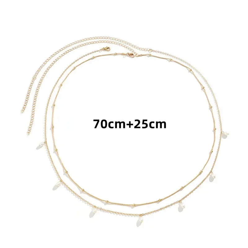 Fashion Sexy Double Layer Pearl Belly Chain for Women - Smarsty