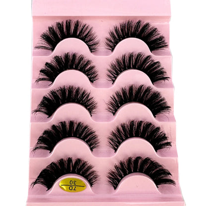 3D Natural Cat Eye False Eyelashes Fluffy Soft 5 Pairs - Smarsty