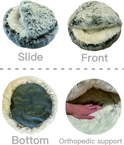 Cozy Plush Cat Bed for Warm Comfortable Sleep - Smarsty